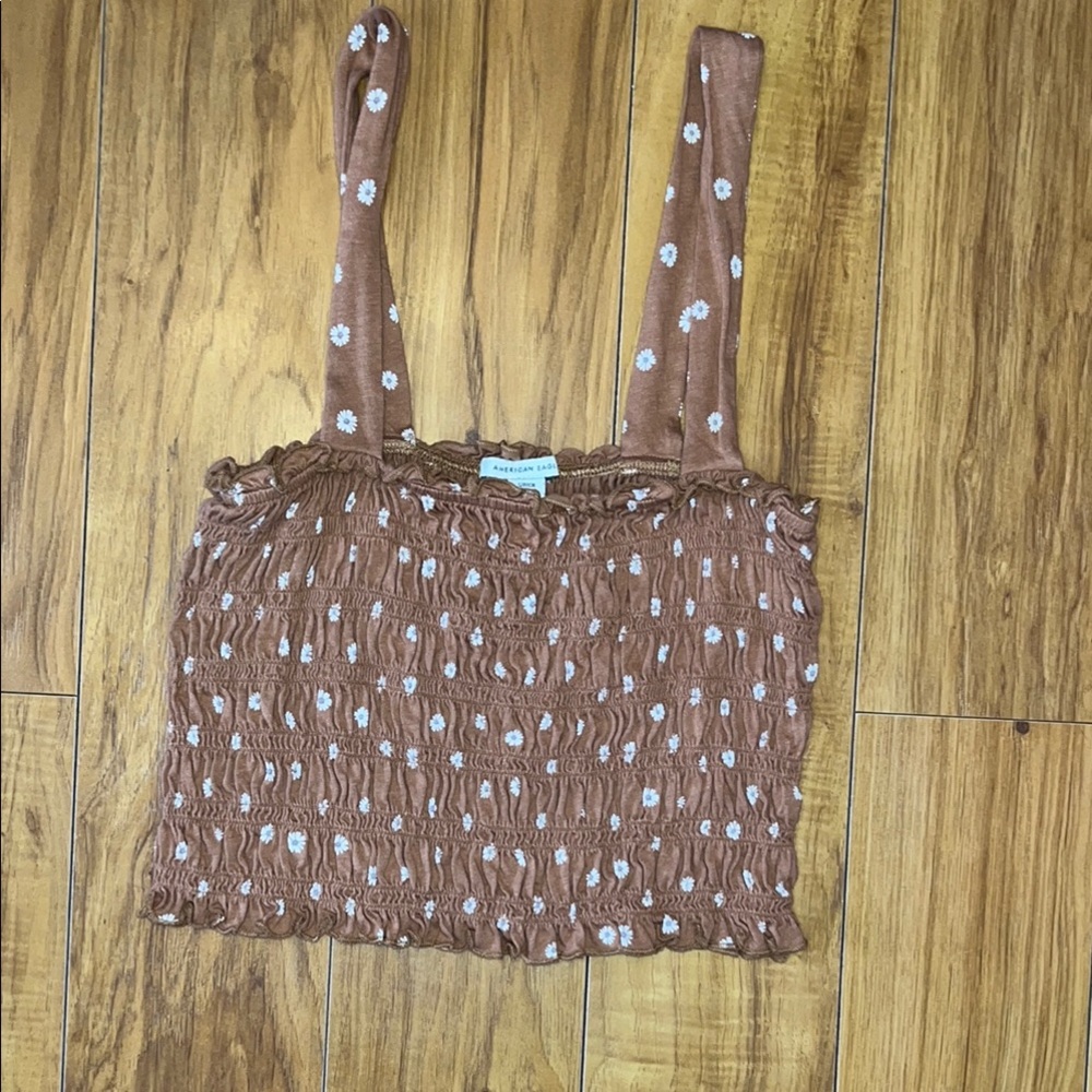 Ae tan Floral tube stretch top small
